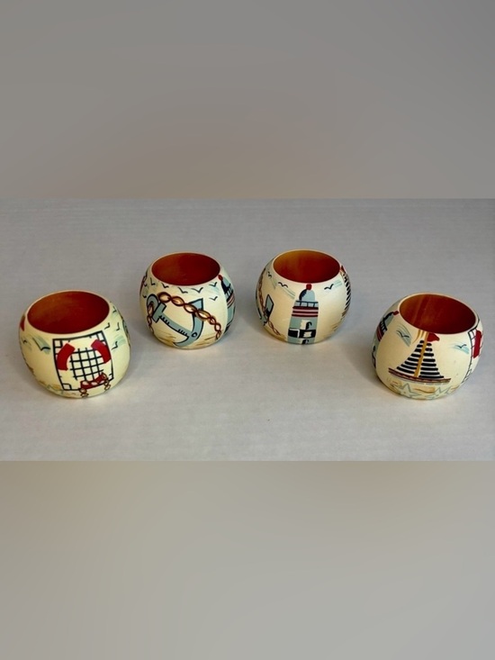 dansk wood Other - NAUTICAL NAPKIN RINGS (SET OF 4)